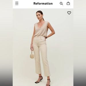 Reformation Cowboy High Rise Straight Jeans, almond